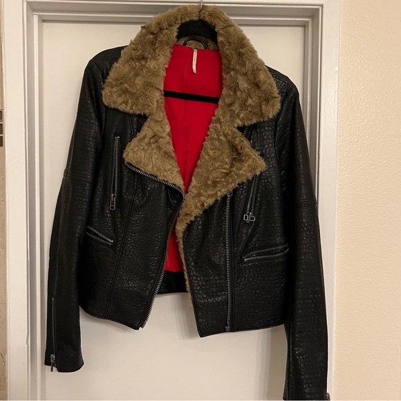 Free People Jackets & Blazers - Free People Leather Jacket with Fur